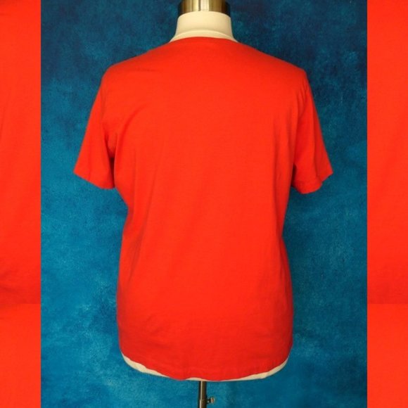 Woman Within Coral V Neck Tee Size 1X or 22/24 - Picture 5 of 8